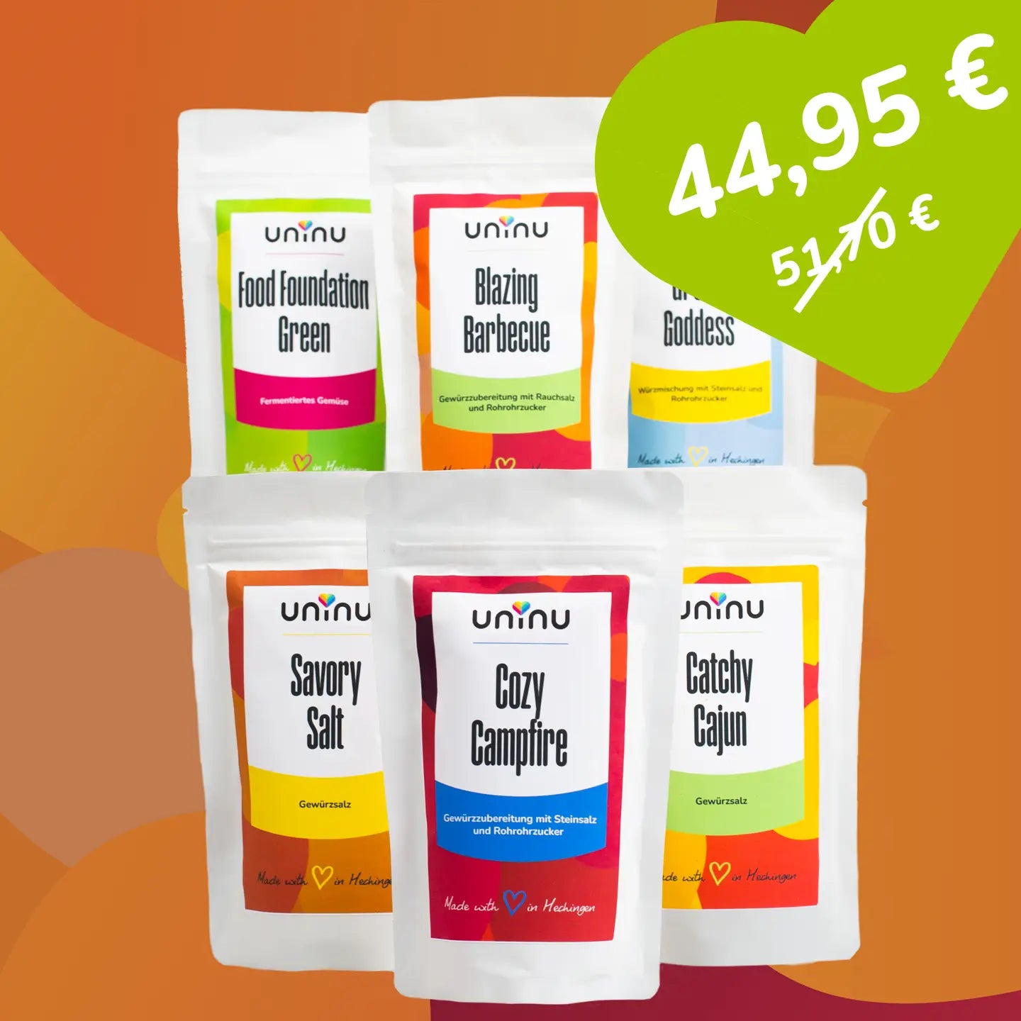 uninu - Boss Barbecue Bundle - Gewürze:
Grill-Sessions wie ein echter Pro! Ob saftige Steaks, knackiges Gemüse oder würzige Dips – Ein Muss für alle, die Feuer, Rauch und ganz viel Geschmack lieben.