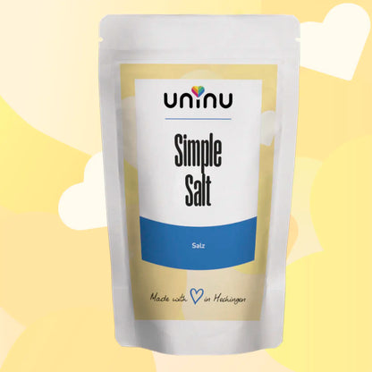 uninu - Simple Salt - Steinsalz:
Urmeer-Steinsalz aus uralten Salzlagern tief unter Deutschland – nicht raffiniert, ohne Jodzusatz, ohne Rieselhilfen. Zum Nachwürzen, Kochen oder Fermentieren.