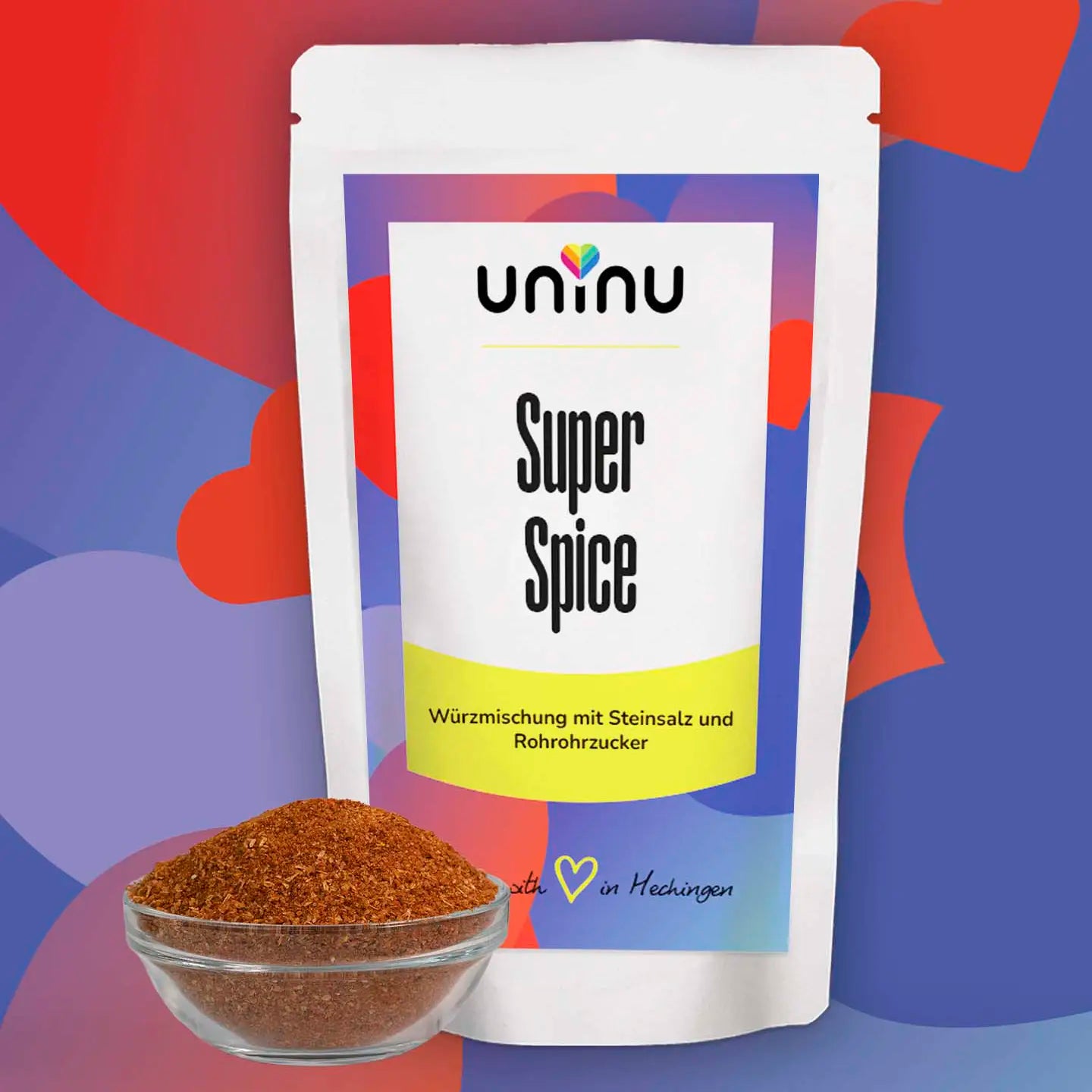 uninu - Super Spice - Gewuerzsalz: Dein Alleskönner im Gewürzregal! Diese Mischung ist immer genau richtig. Mit Paprika, Pfeffer, Senfsaat, Zwiebeln, Koriander, Buchenrauch & Urmeer-Steinsalz.