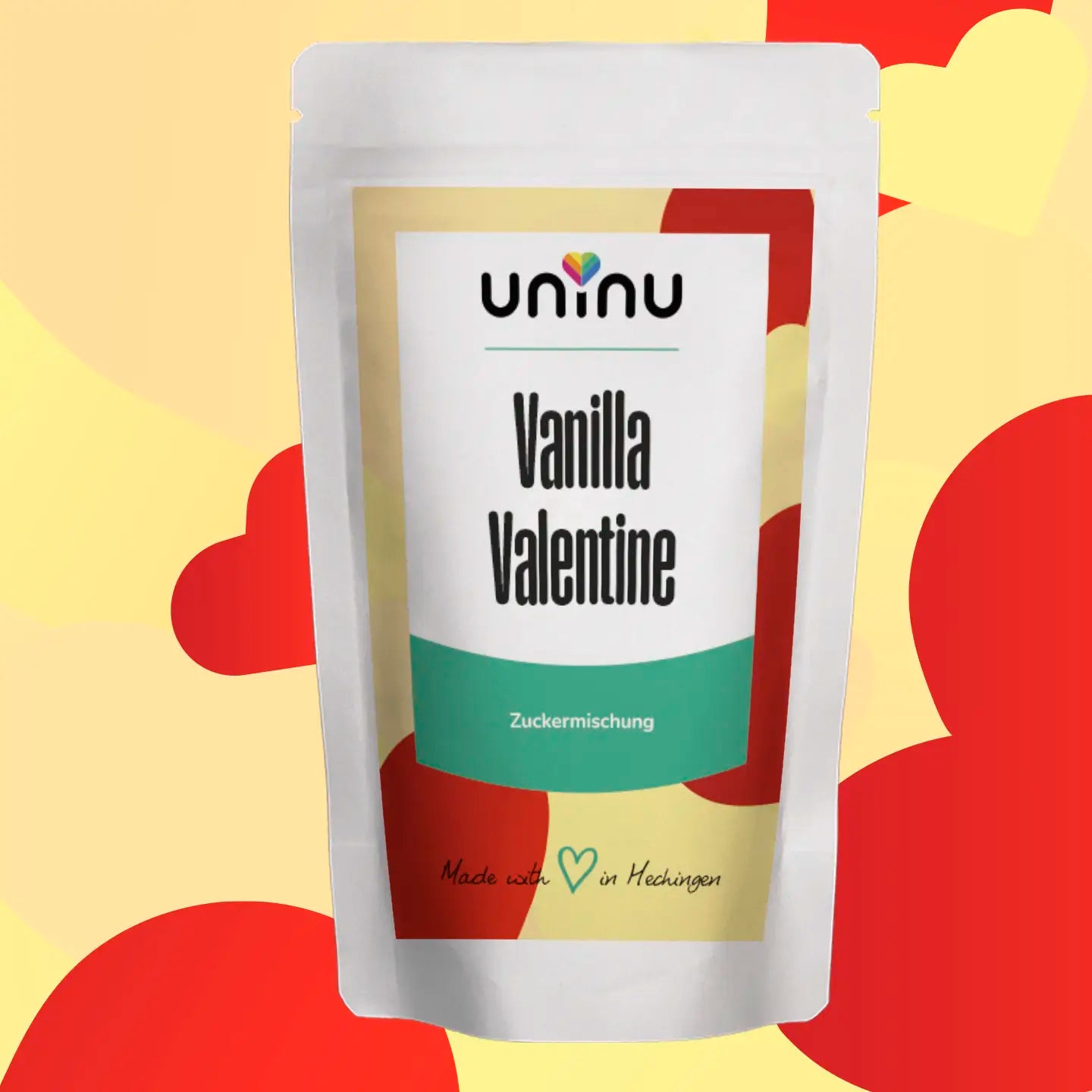 uninu - Vanilla Valentine - Zuckermischung:
Feiner Rohrohrzucker küßt echte Bourbon-Vanille – Ohne künstliche Aromen. Ideal für Backrezepte, Milchreis, Quark, Joghurt oder deinen liebsten Kuchenteig.